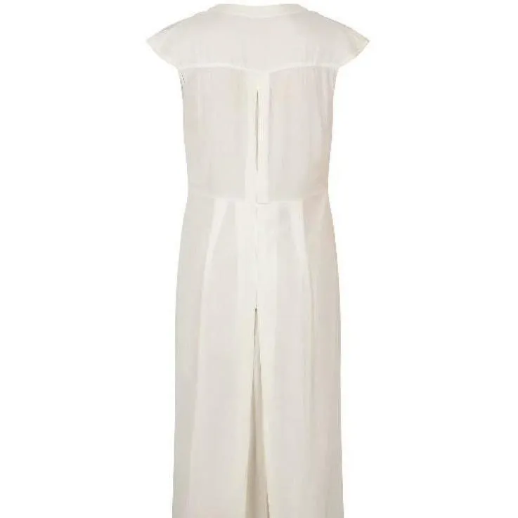 1920s Art Deco Ivory Silk Shirtwaister Dress