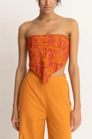 Adia Paisley Scarf Top Orange