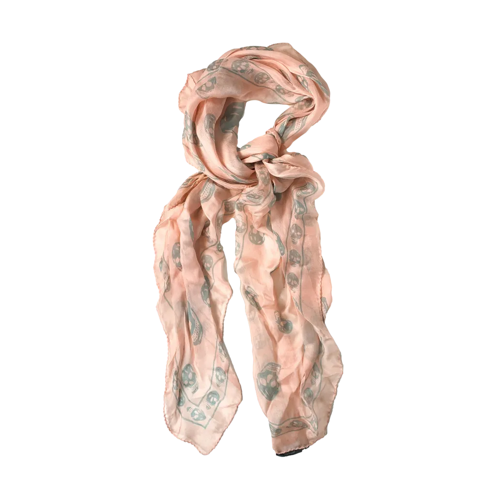 Alexander McQueen Silk Scarf Pastel Pink/Blue