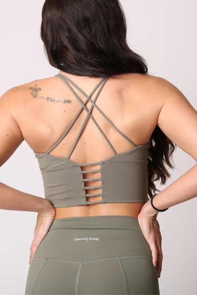 Alicia Olive Green Crop Top