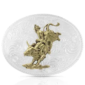 American Beauty Filigree Bull Rider Belt Buckle