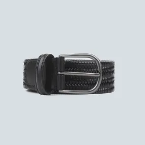 Anderson's - Woven Leather Belt - Black