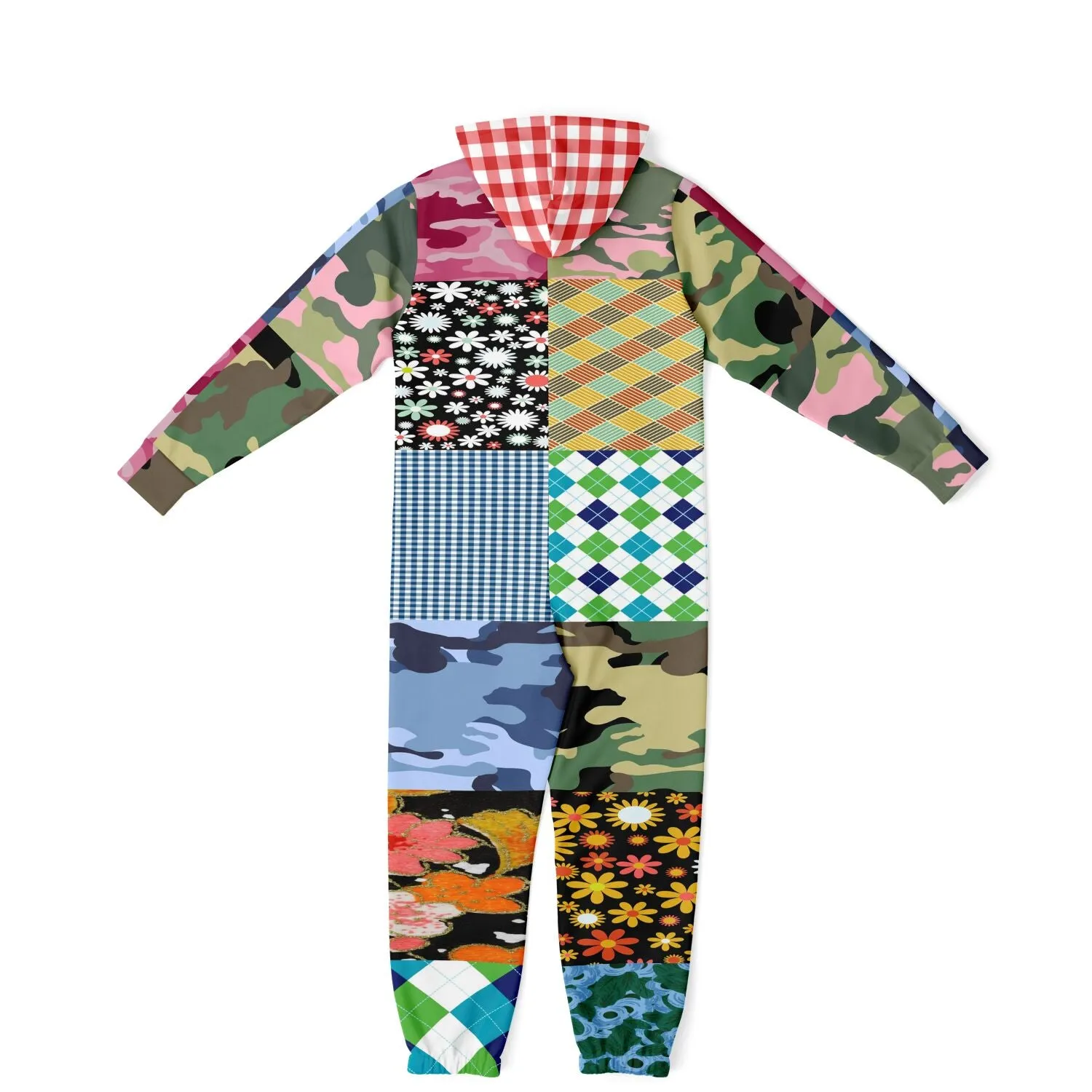 Army Brat Unisex Fleece Unisex Patchwork Romper