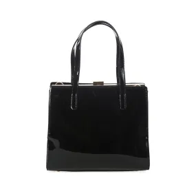 Black Classic Patent Retro Handbag