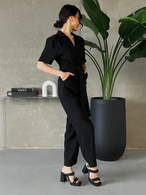 BLACK TAPE Utility Belted Jumpsuit