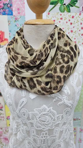 Brown Leopard Printed Scarf SE0298