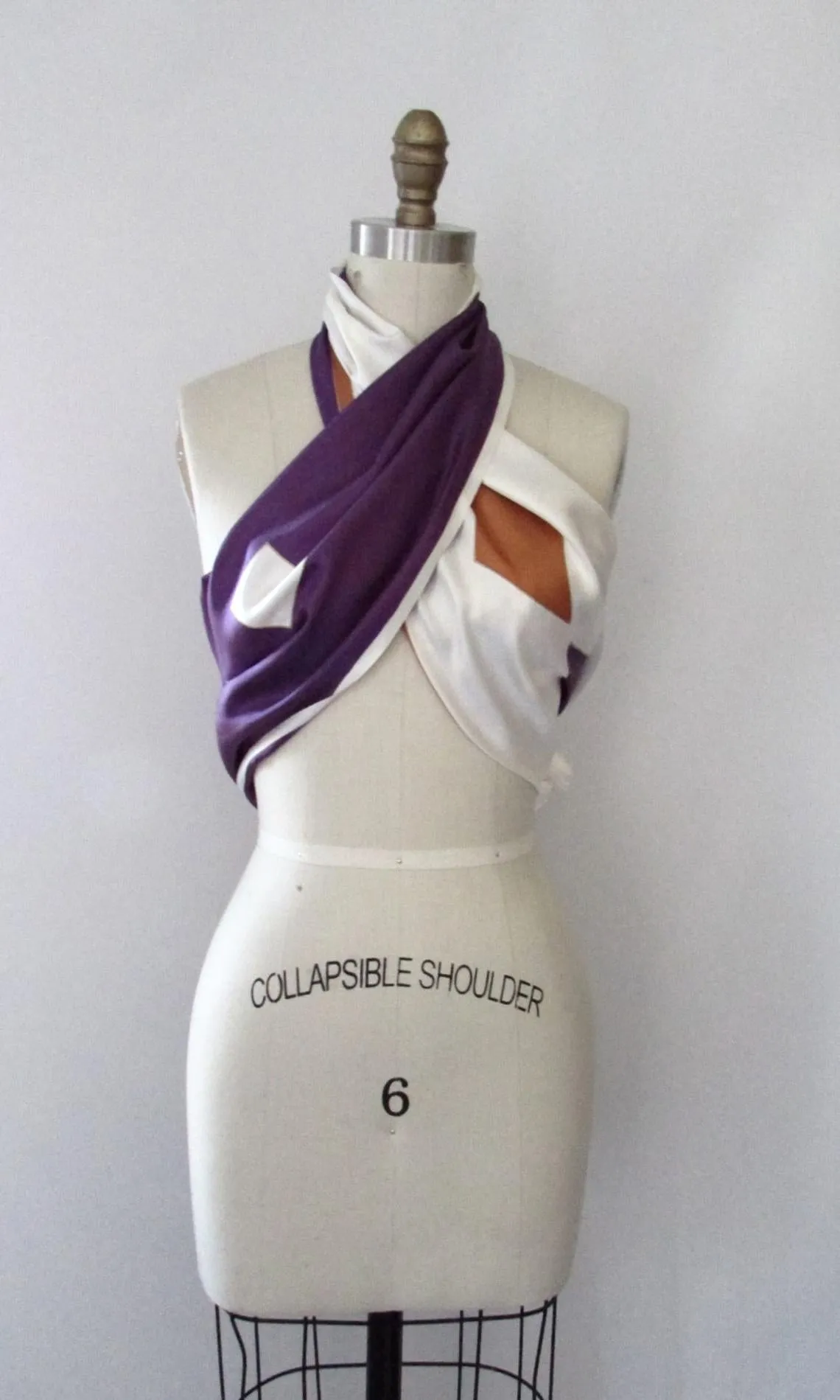 CHRISTIAN DIOR 70s Purple Diamond Print Silk Scarf, Made in France