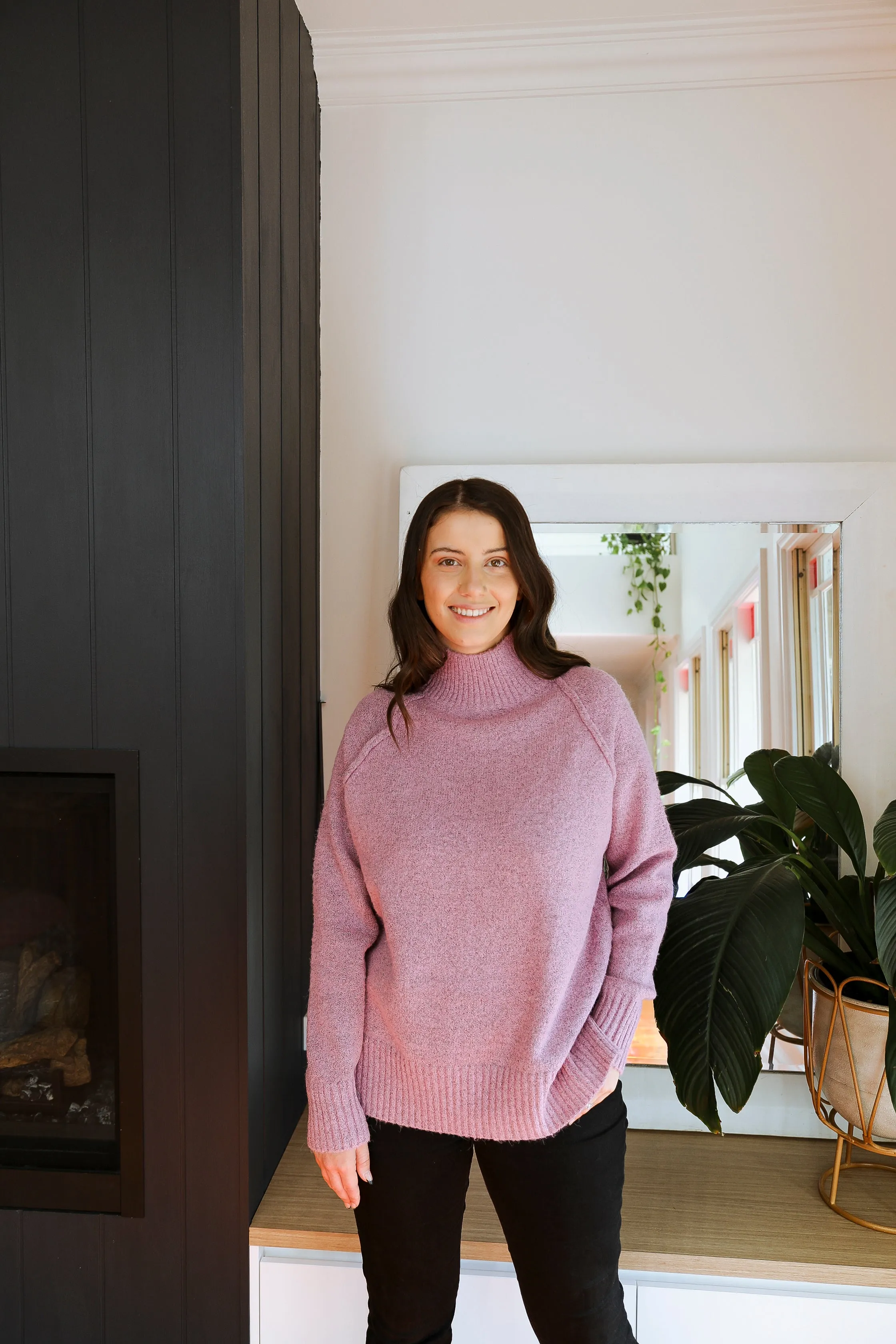 Darling Mock Neck Pullover (Lilac)