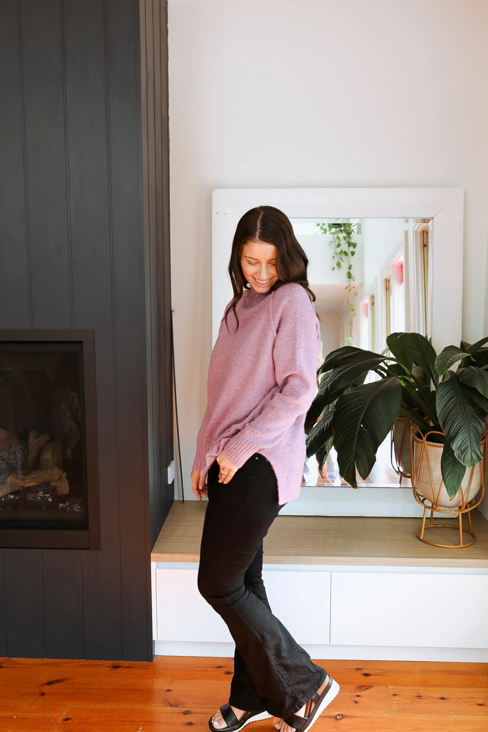 Darling Mock Neck Pullover (Lilac)