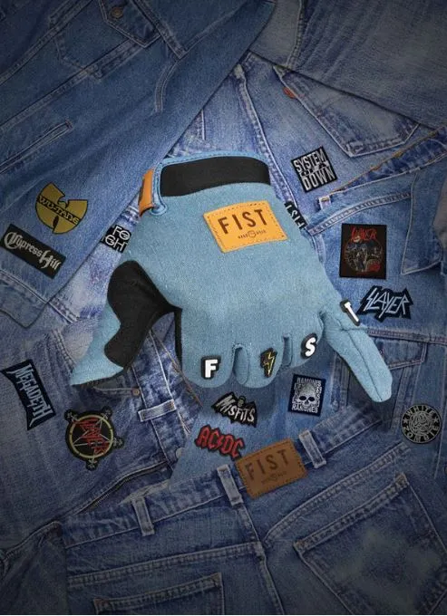 Fist Gloves Strapped Denim Limited