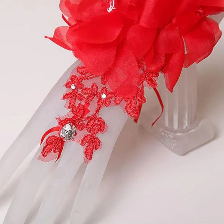 Flower Beading Wedding Gloves