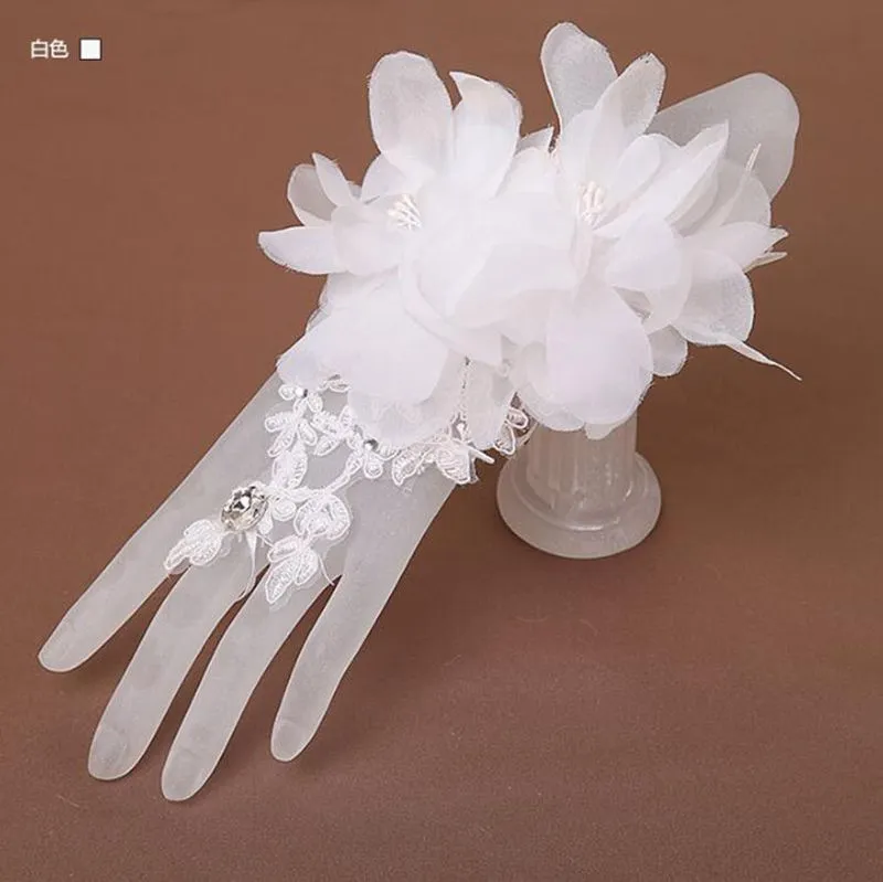 Flower Beading Wedding Gloves