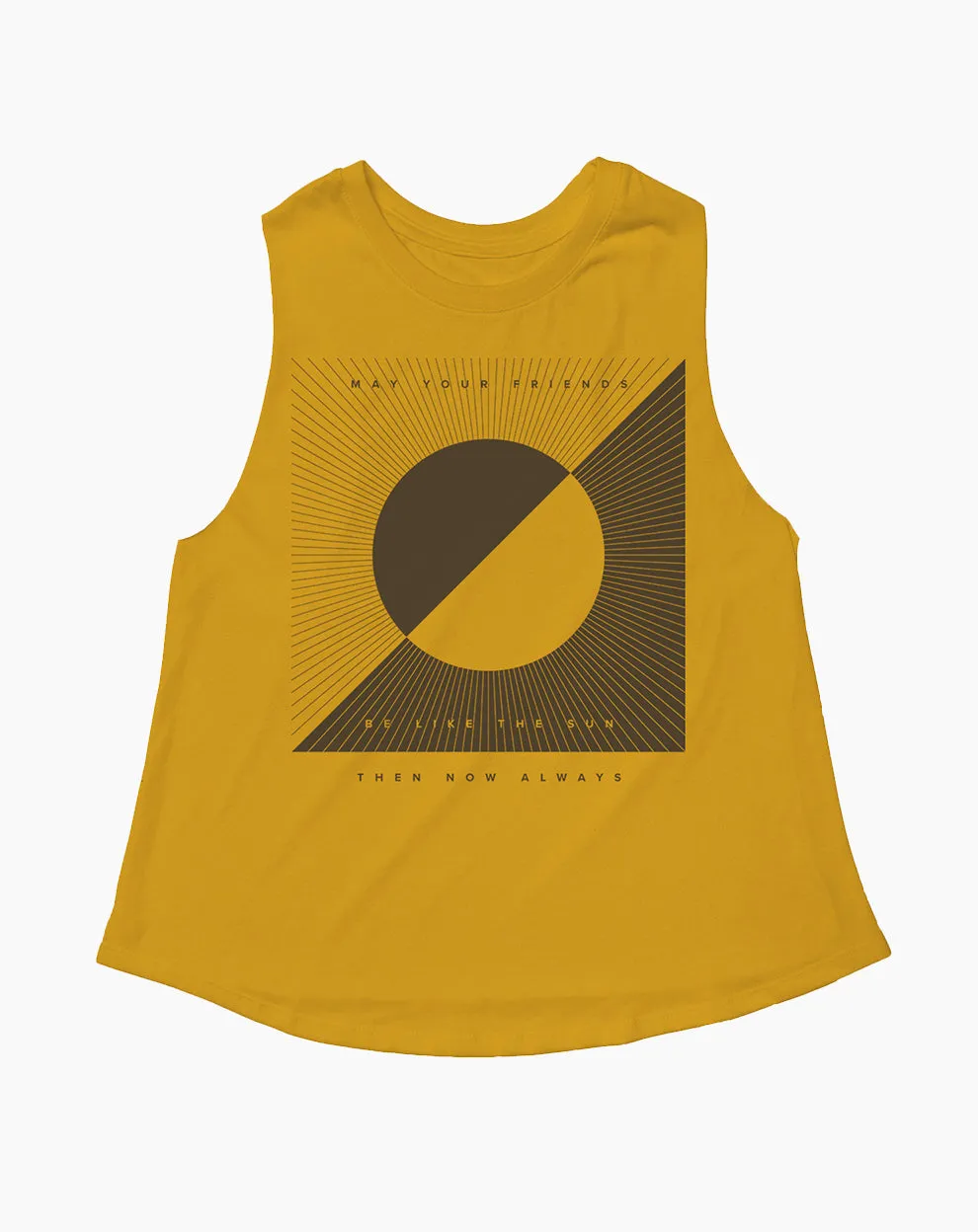 Friends Like the Sun Women's Crop Tank- Gold