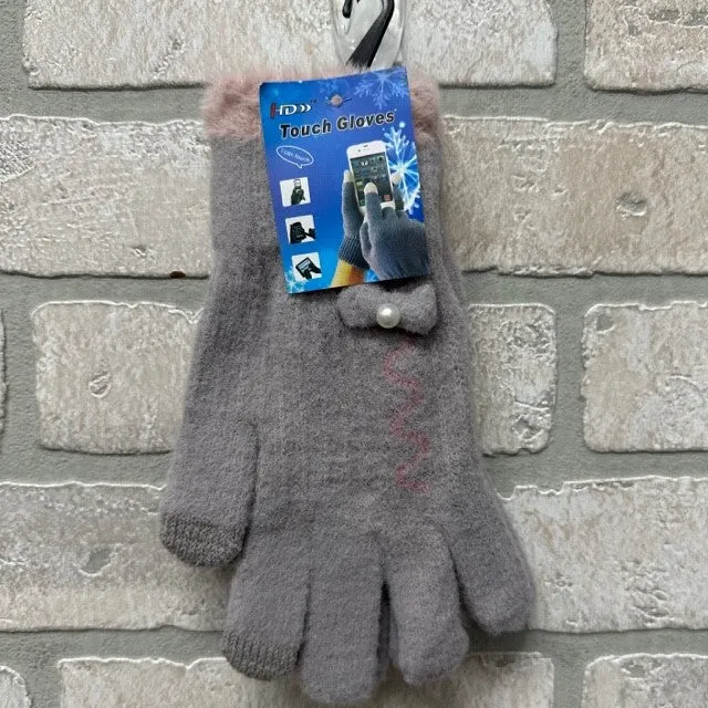 Gloves - Fuzzy - Grey