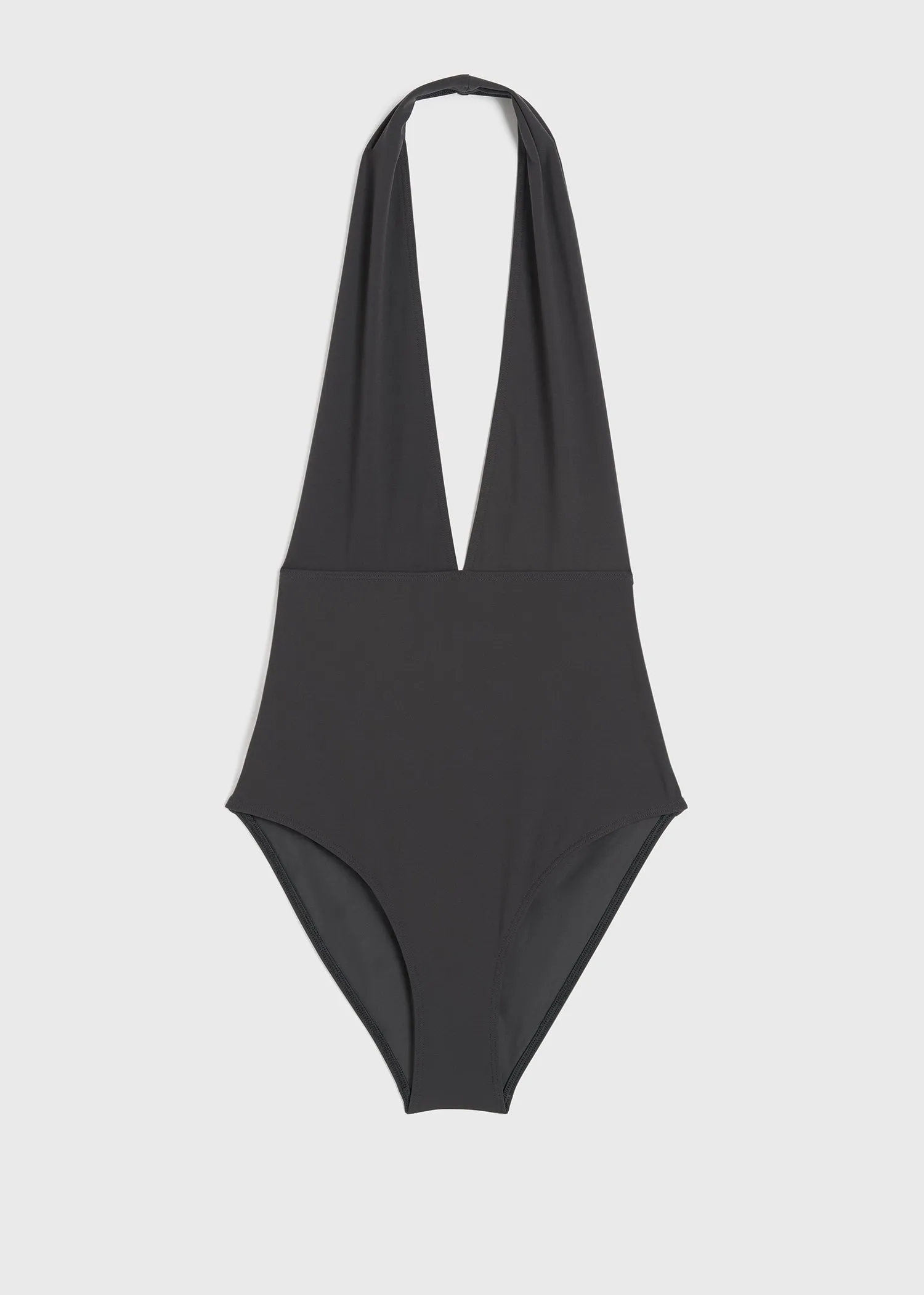 Halterneck swimsuit anthracite