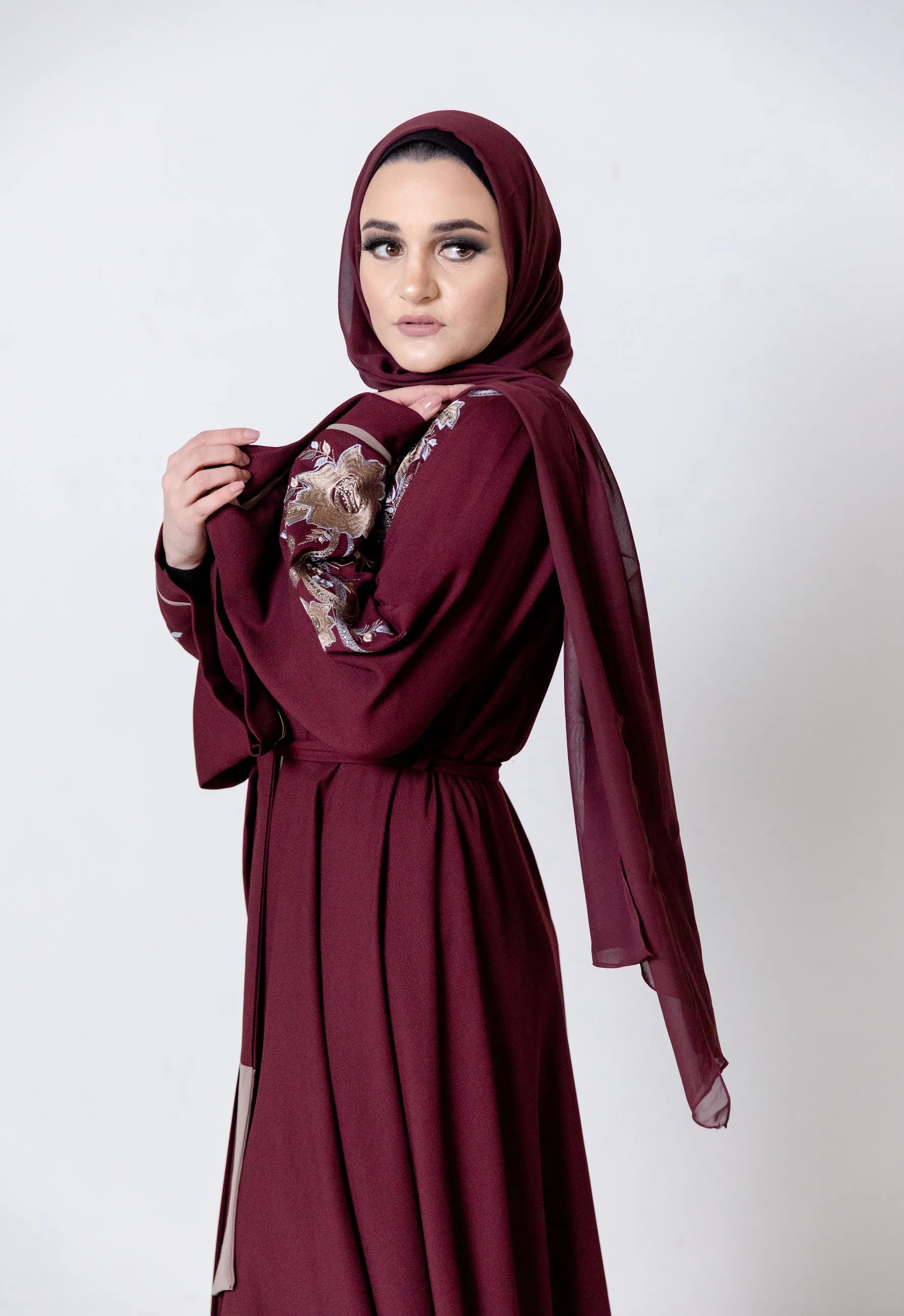 Layla Maroon Abaya