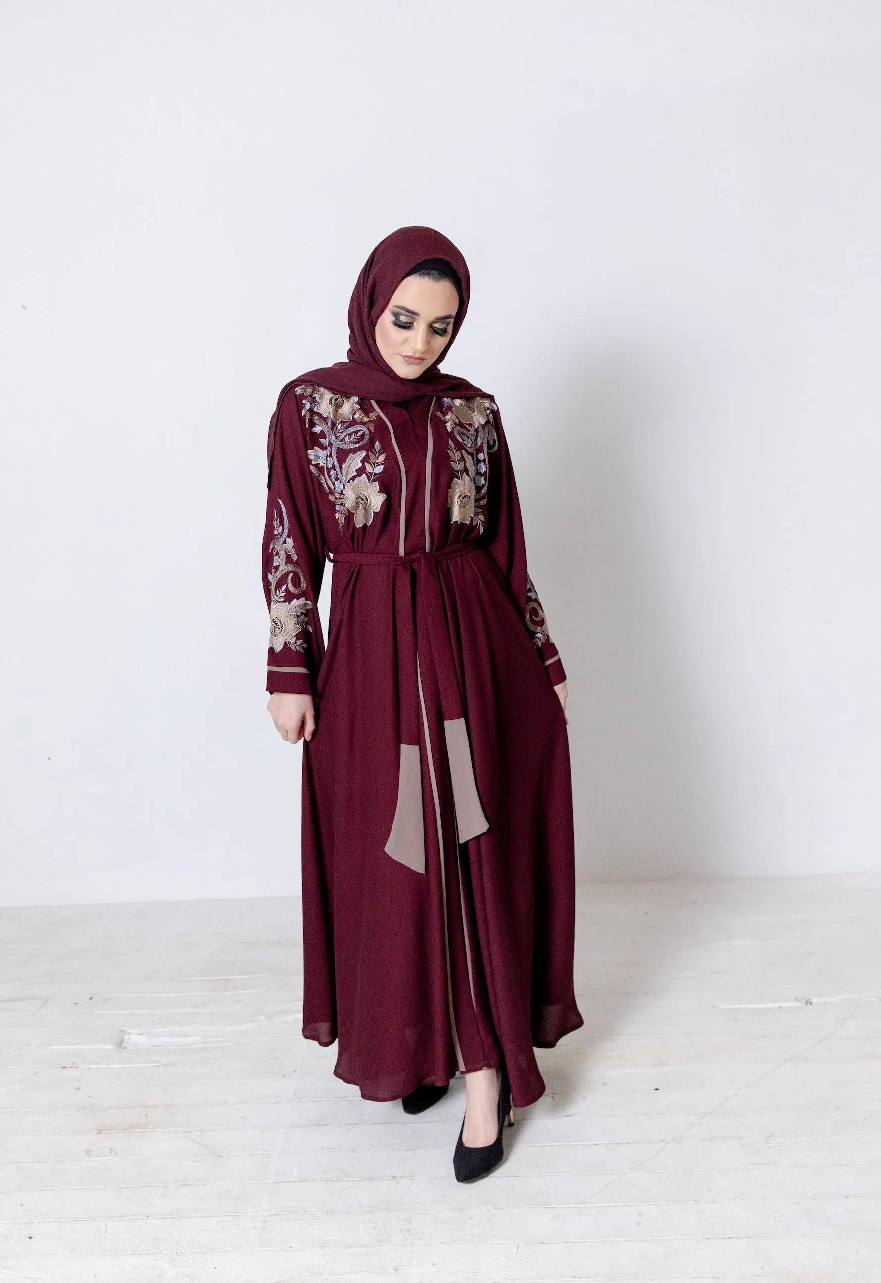 Layla Maroon Abaya