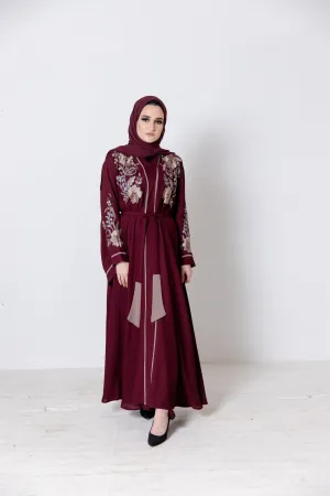 Layla Maroon Abaya