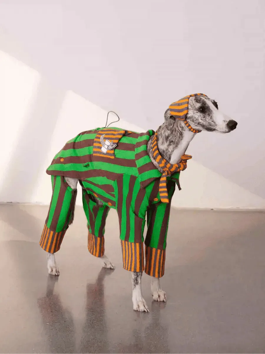 Matching Duo - Striped Cotton Dog Pyjamas