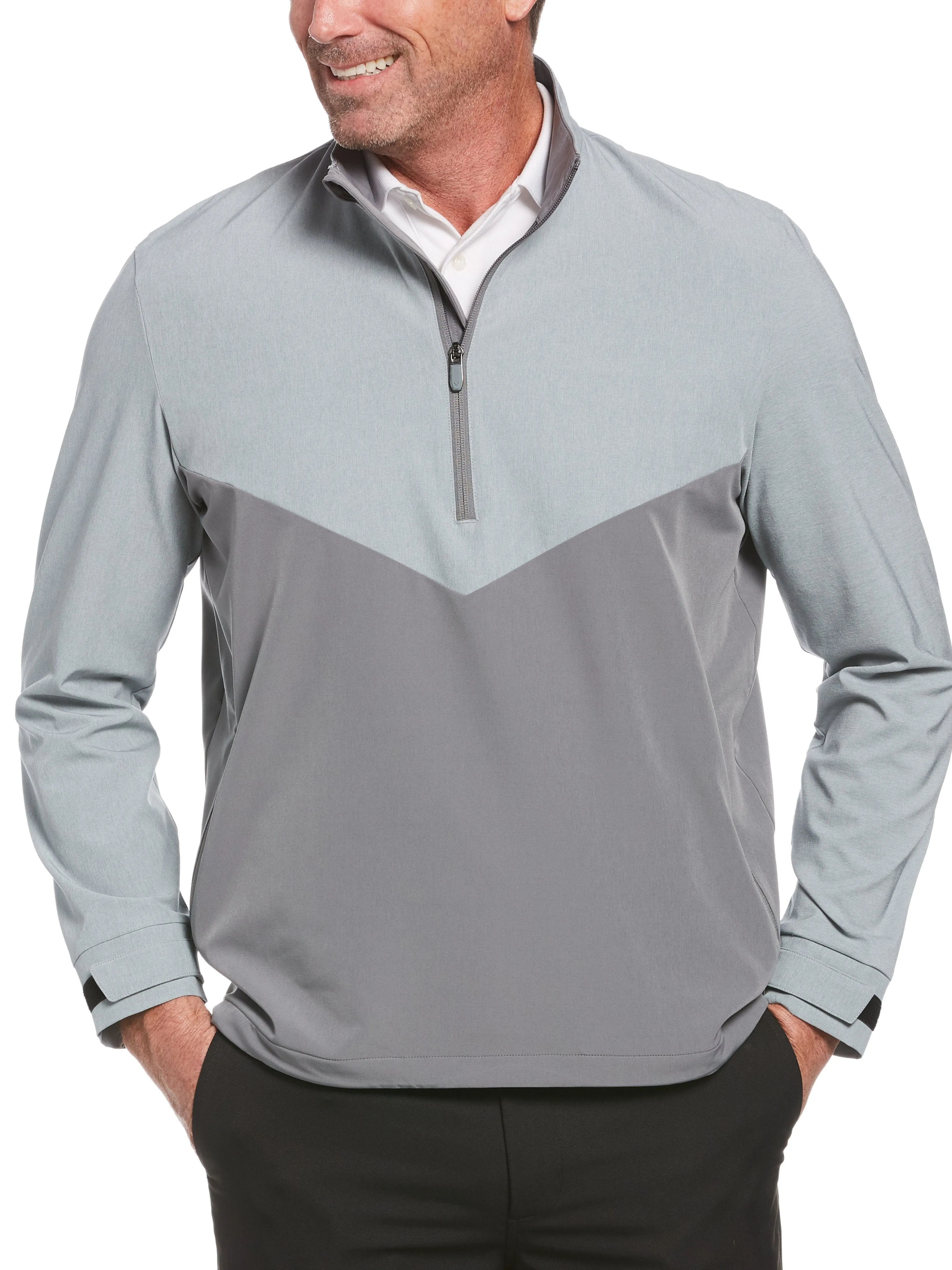 Mens Swing Tech Blocked 1/4 Zip Windbreaker