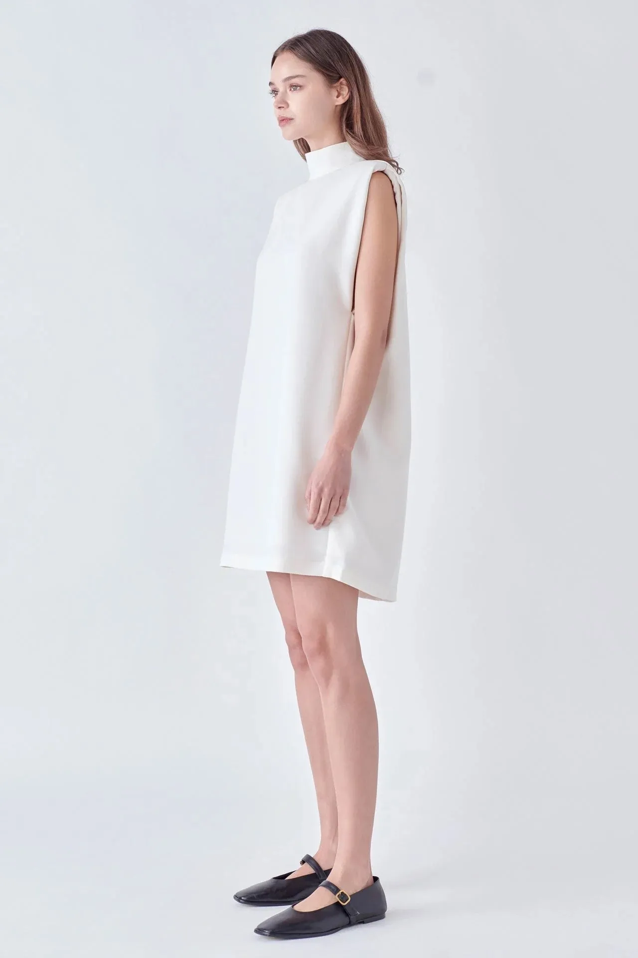 Mock Neck Shift Dress