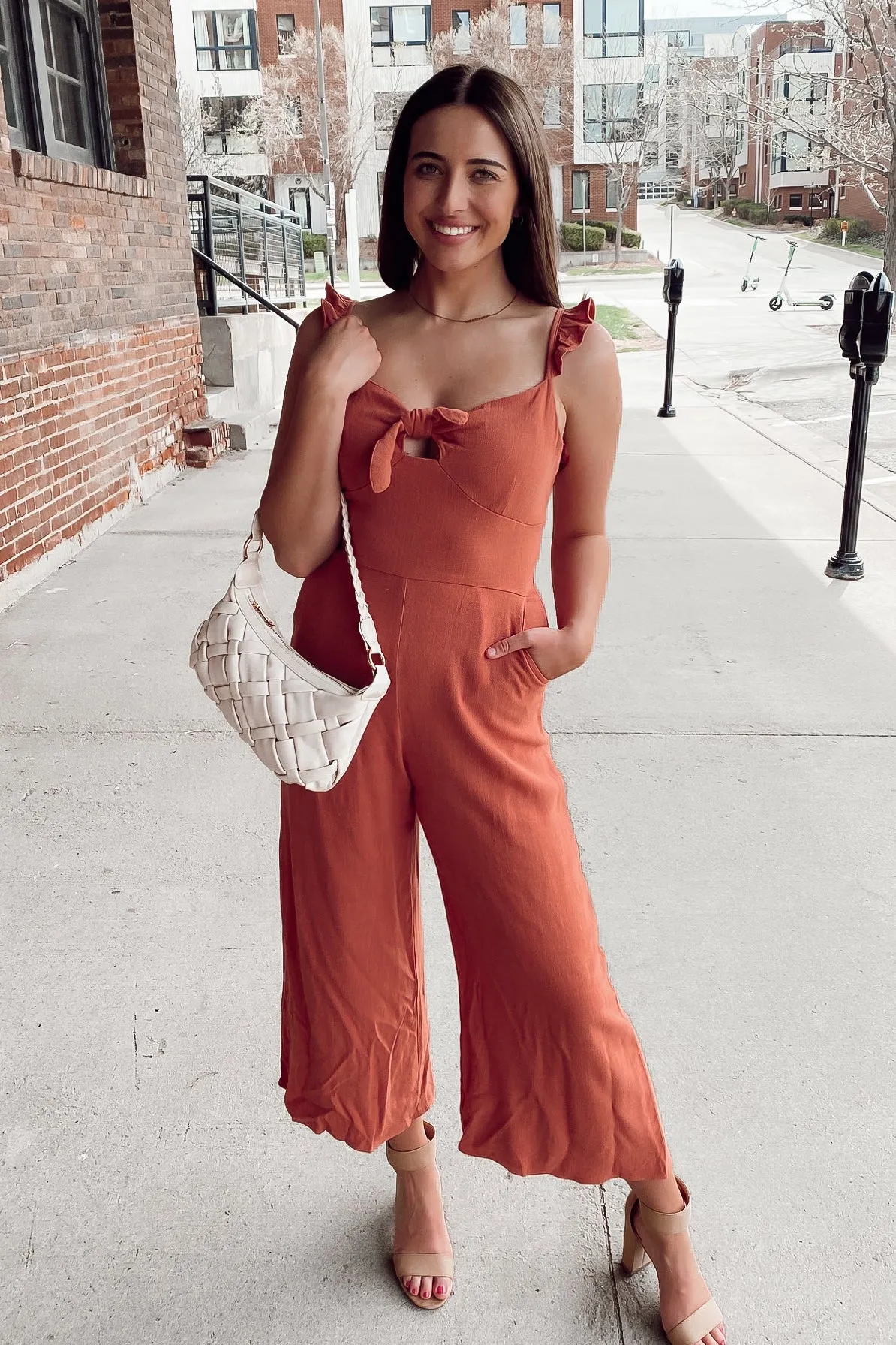 Not Too Far Cinnamon Jumpsuit- FINAL SALE