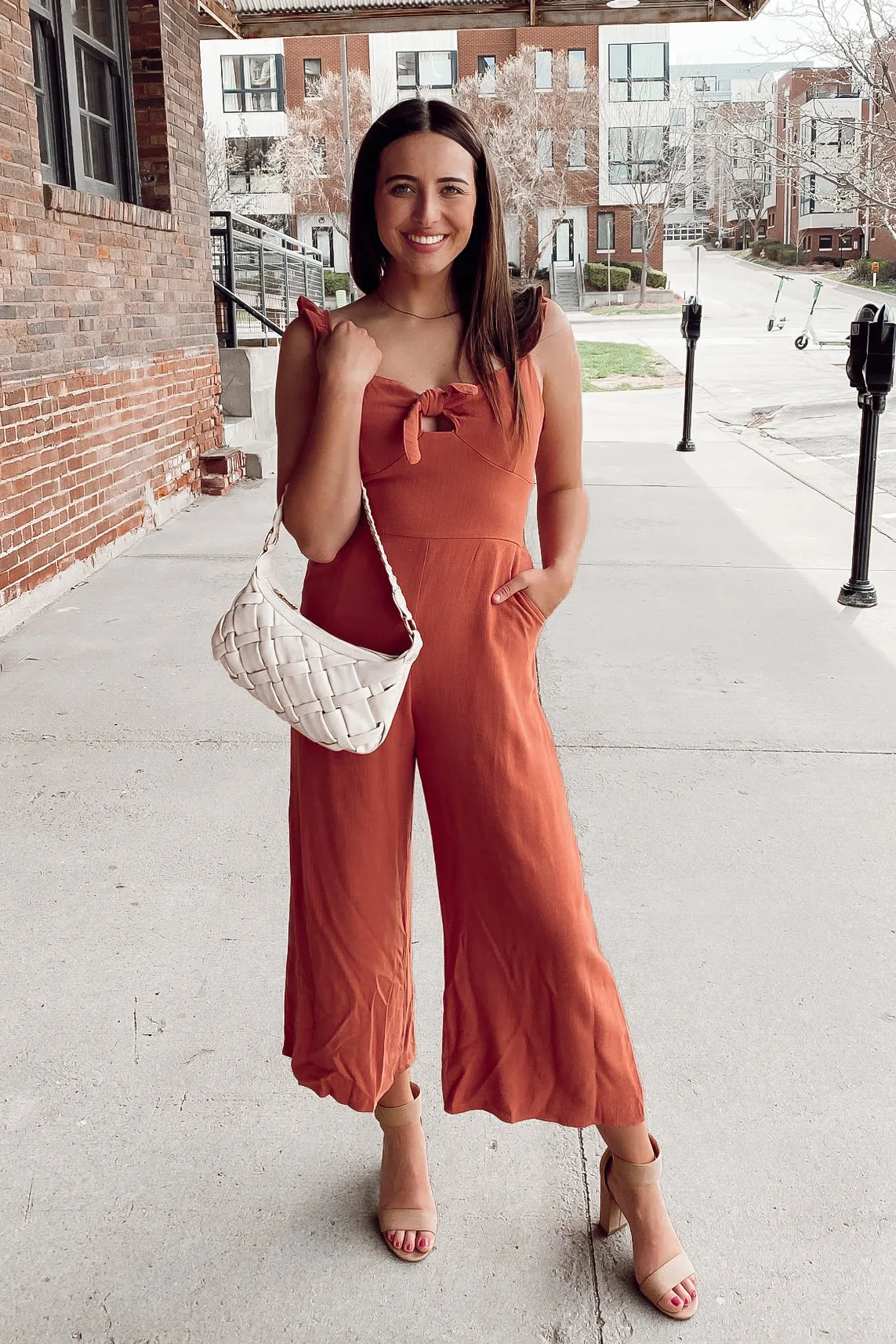 Not Too Far Cinnamon Jumpsuit- FINAL SALE