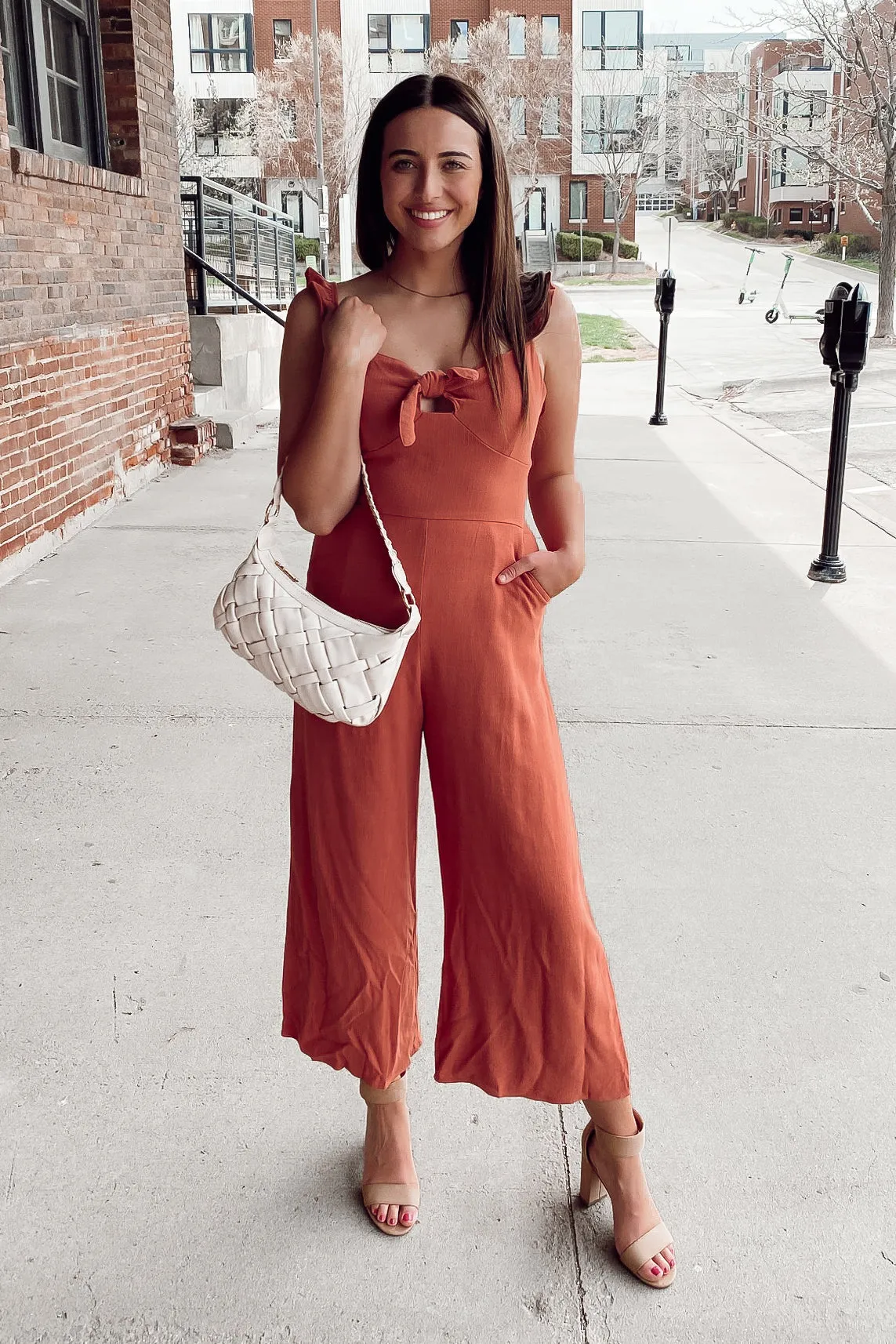 Not Too Far Cinnamon Jumpsuit- FINAL SALE