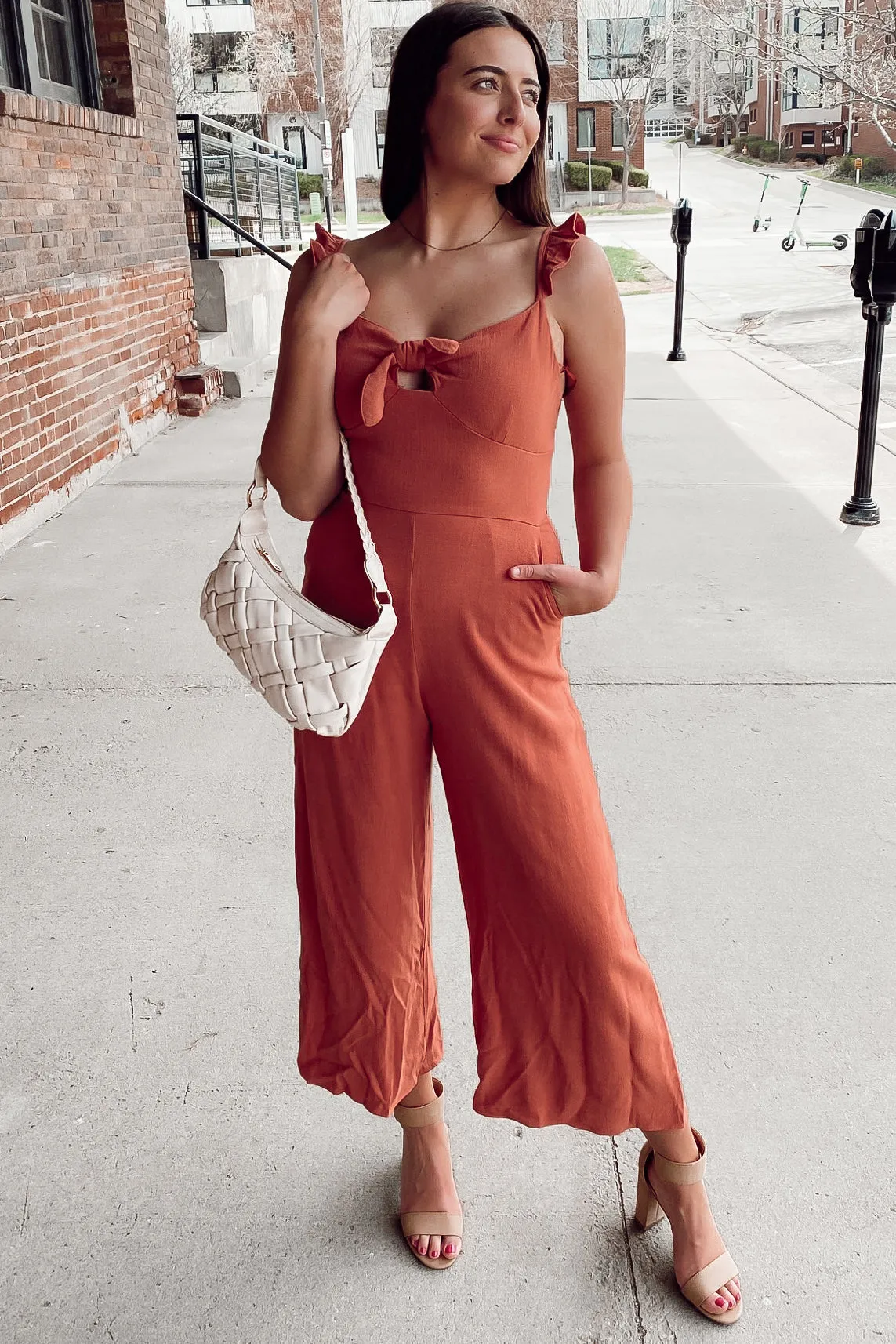 Not Too Far Cinnamon Jumpsuit- FINAL SALE