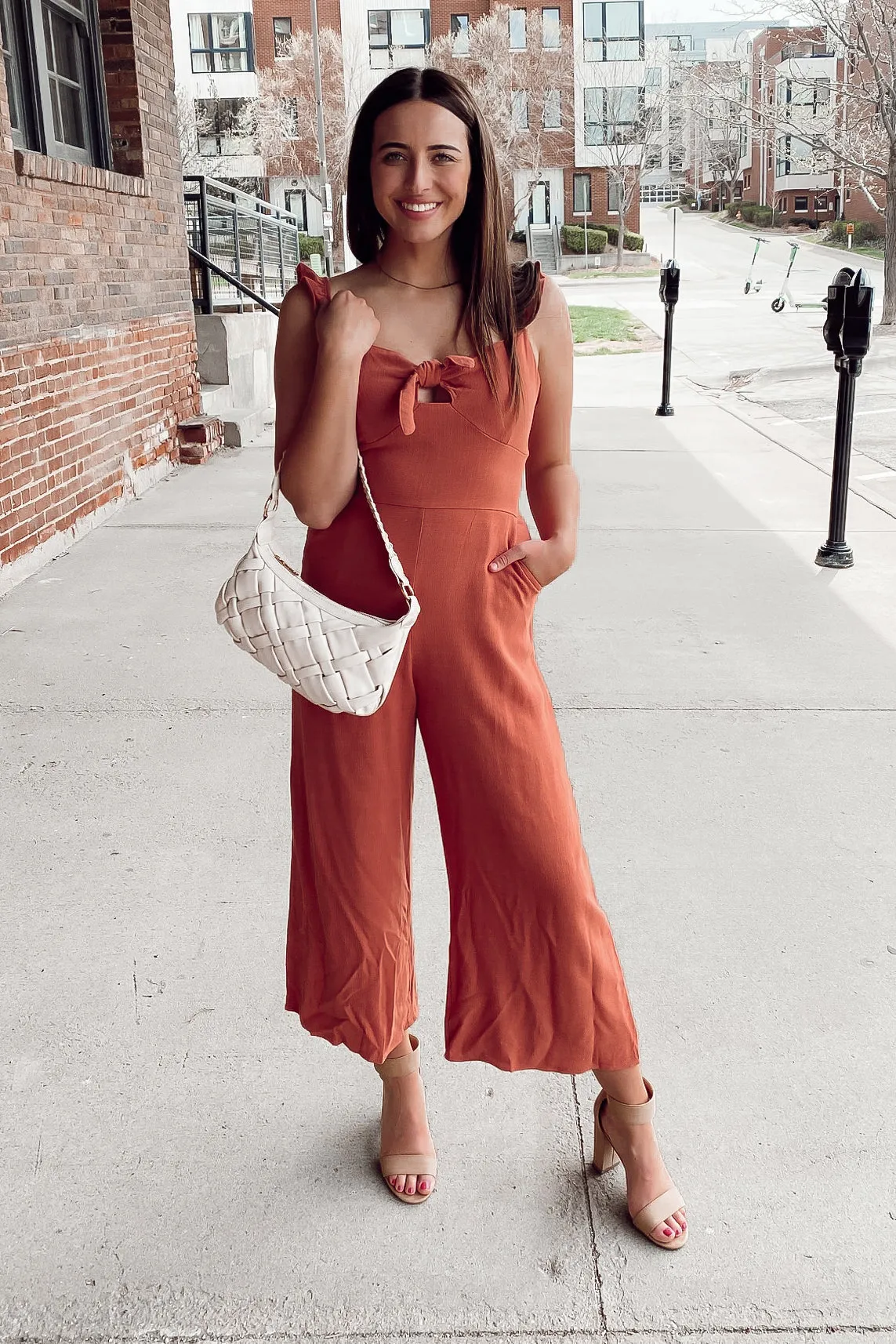 Not Too Far Cinnamon Jumpsuit- FINAL SALE