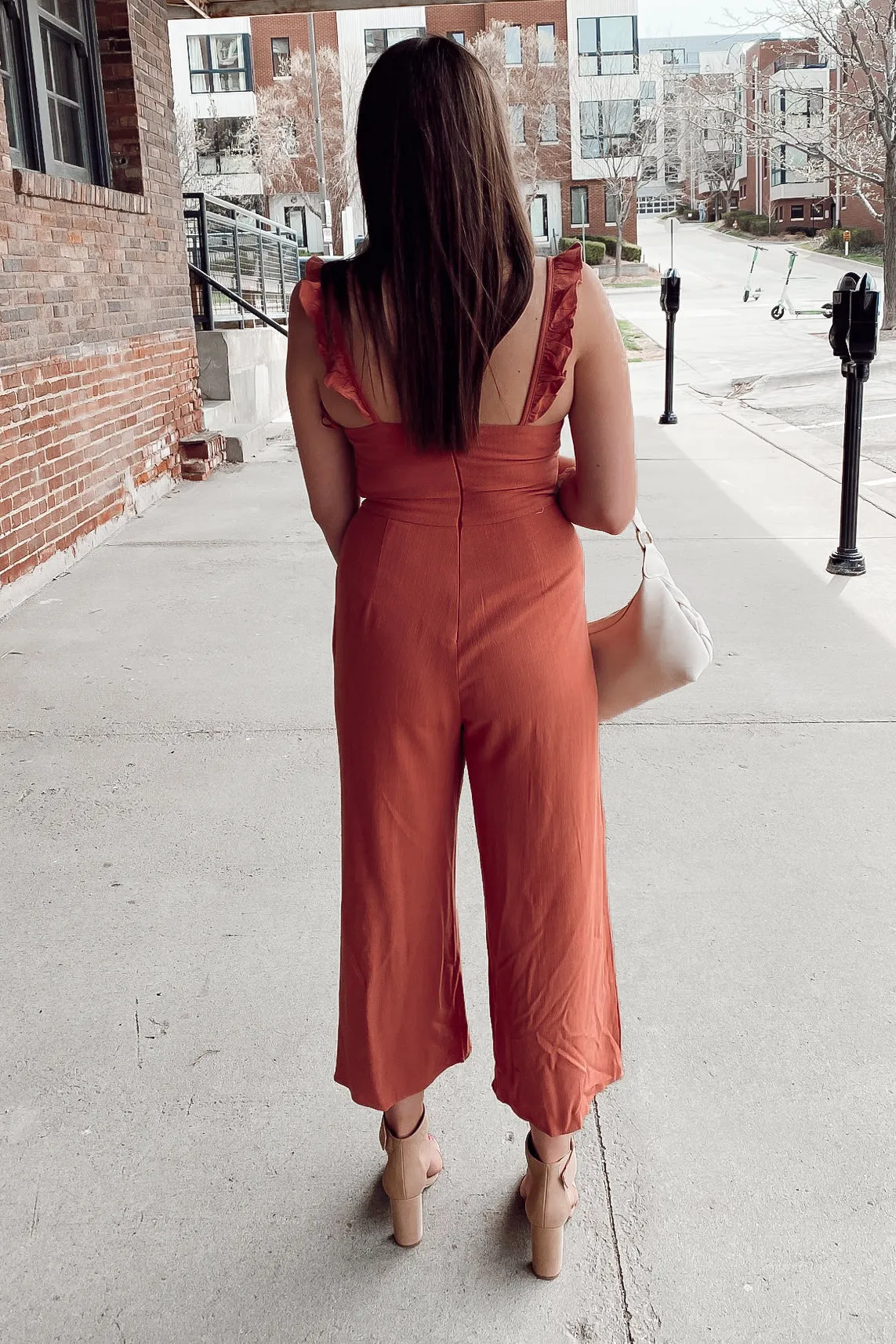 Not Too Far Cinnamon Jumpsuit- FINAL SALE