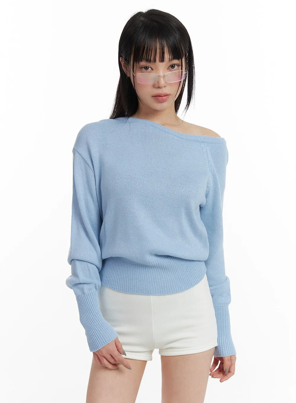 Off-Shoulder Knit Sweater IF423