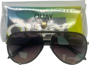 QUAY Black High Profile Polarized Sunglasses in Case