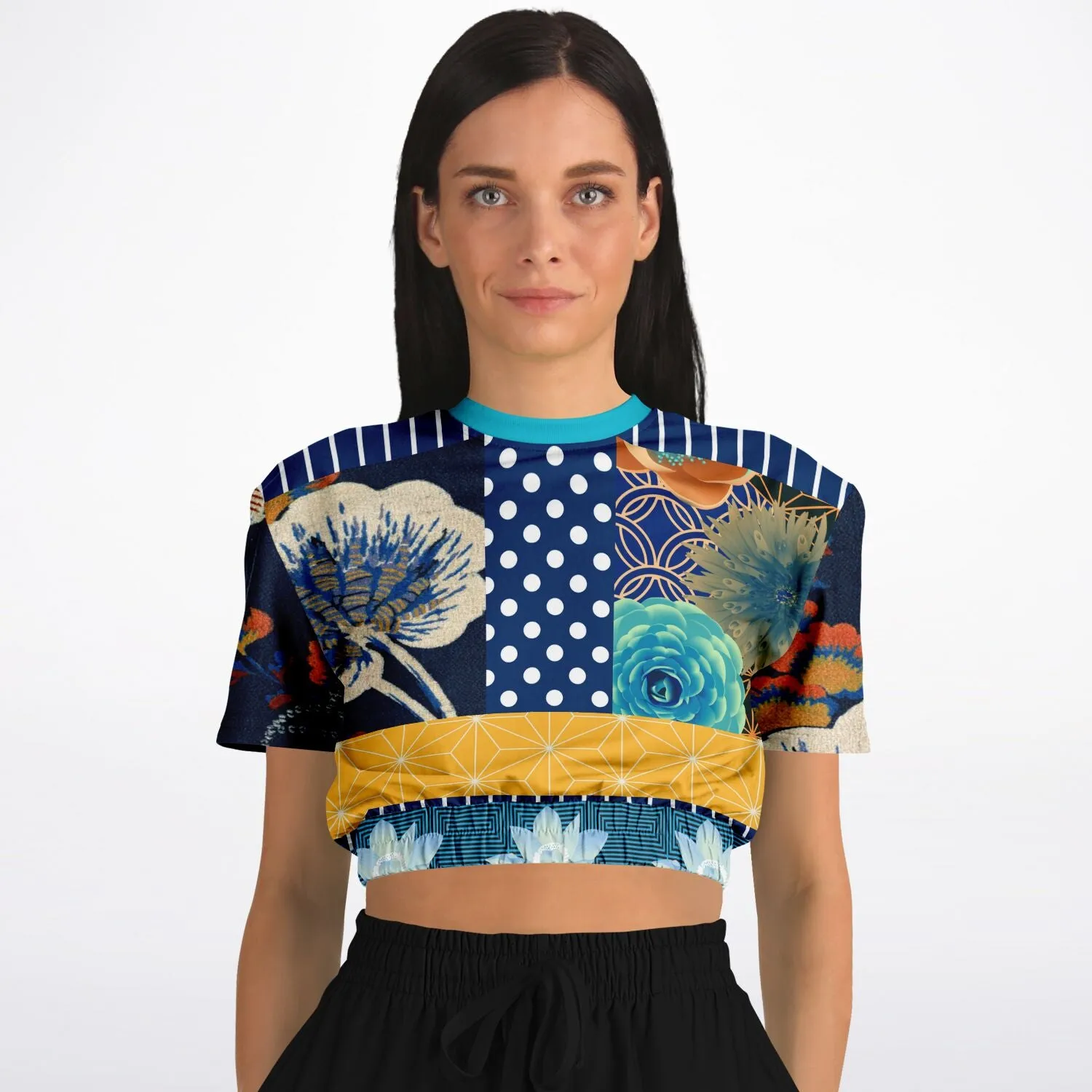 Remembering Divinity Short Sleeve Cropped Eco-Poly Sweater