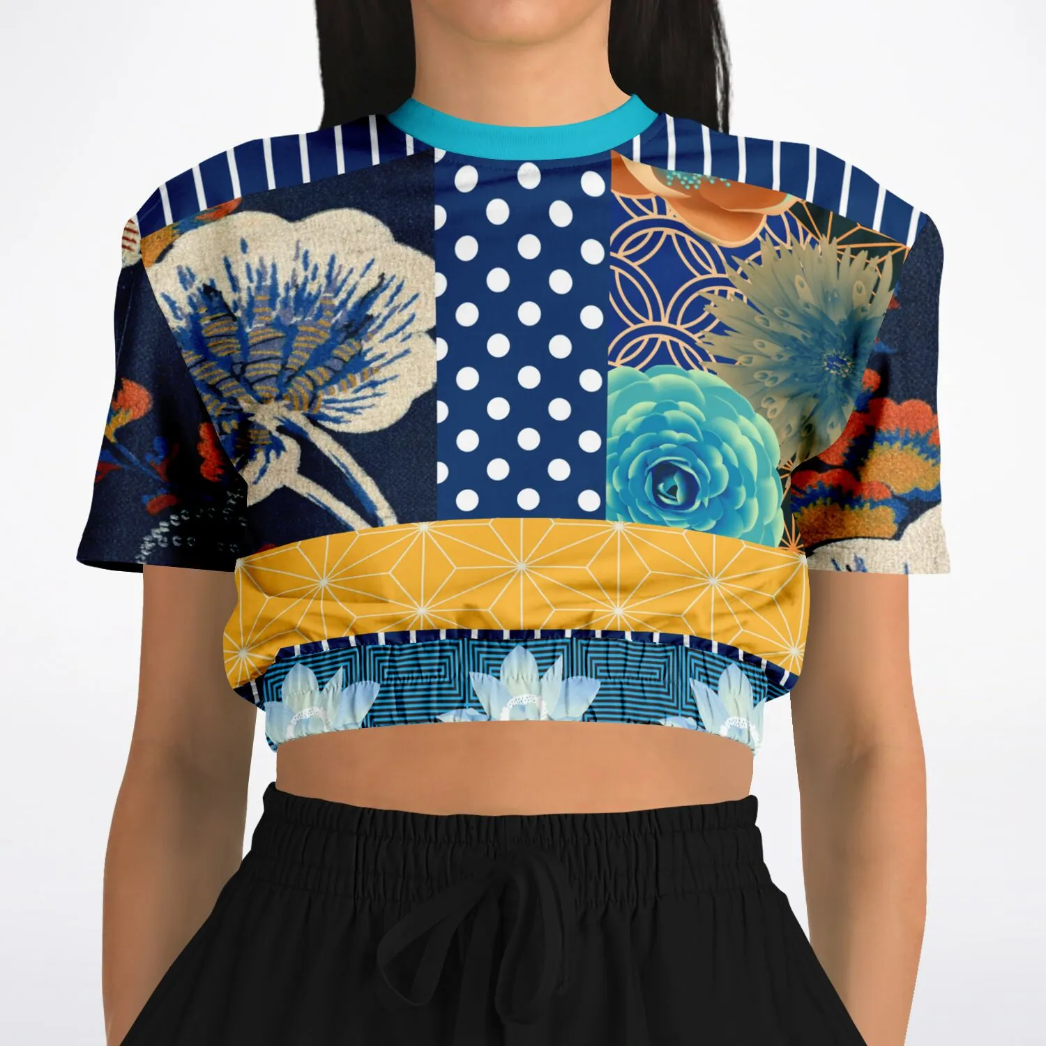 Remembering Divinity Short Sleeve Cropped Eco-Poly Sweater