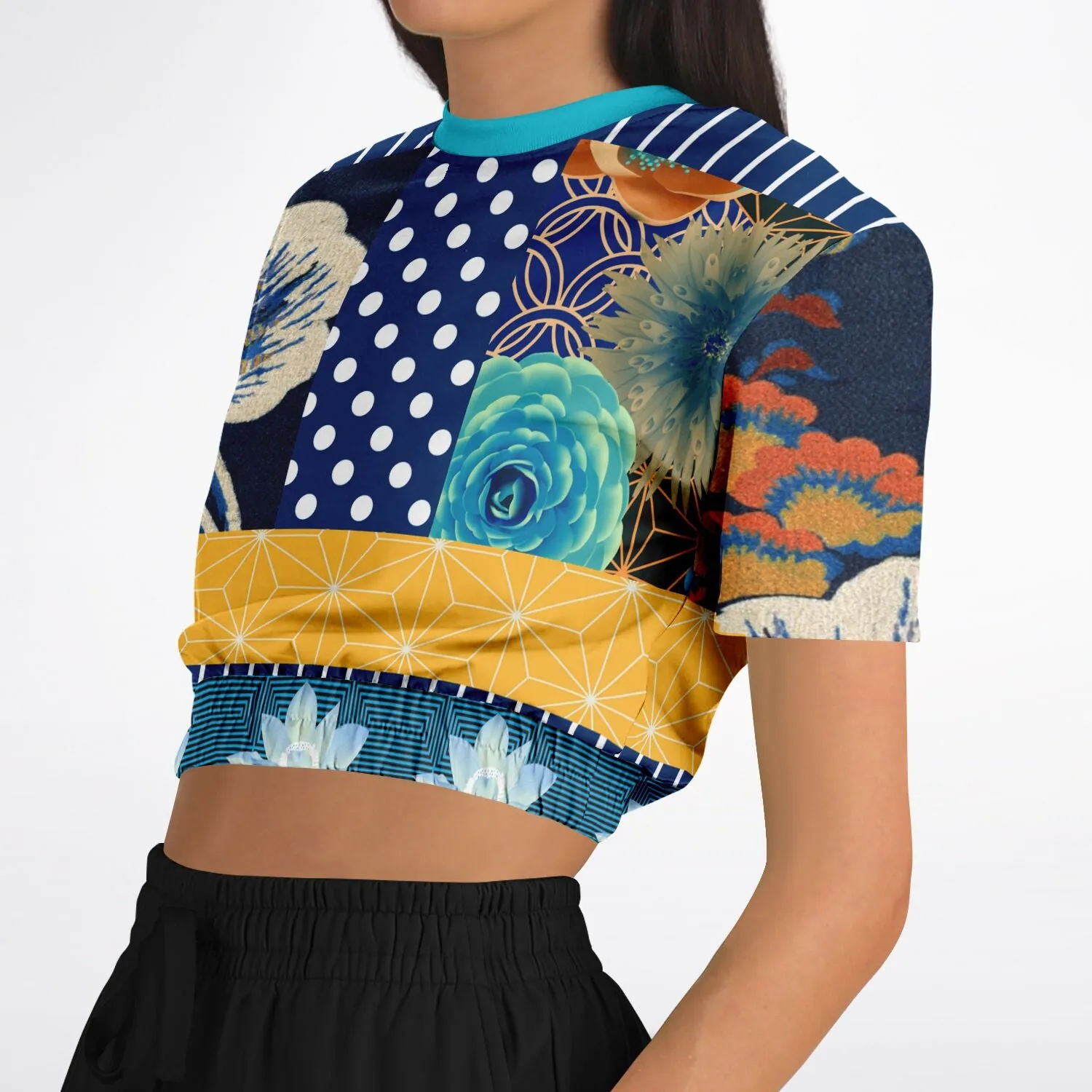 Remembering Divinity Short Sleeve Cropped Eco-Poly Sweater