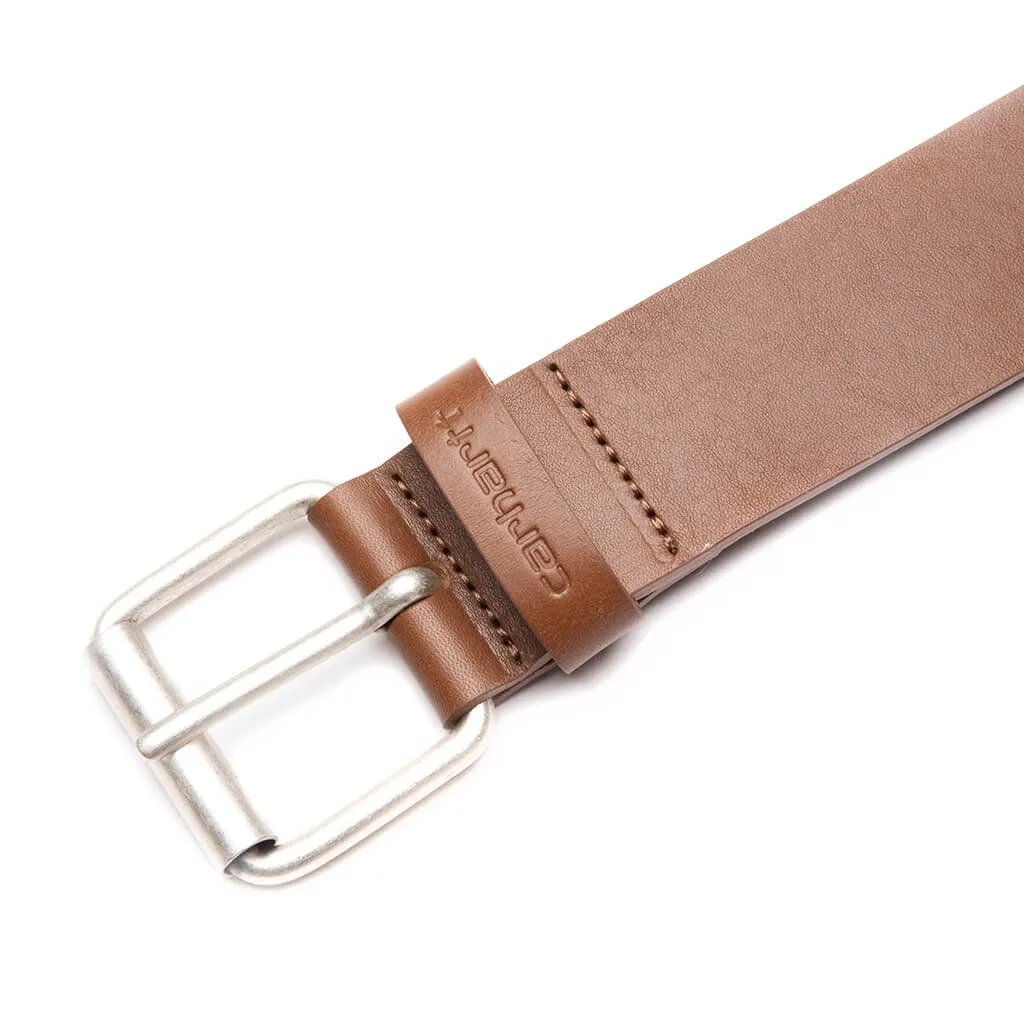 Script Belt - Cognac/Silver