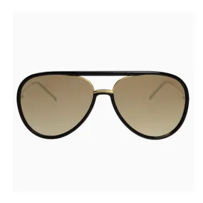 Shay Sunglasses ? Black/Gold Mirrored