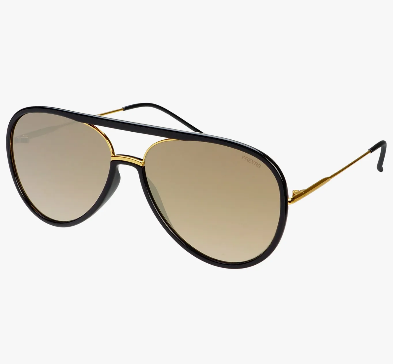 Shay Sunglasses ? Black/Gold Mirrored