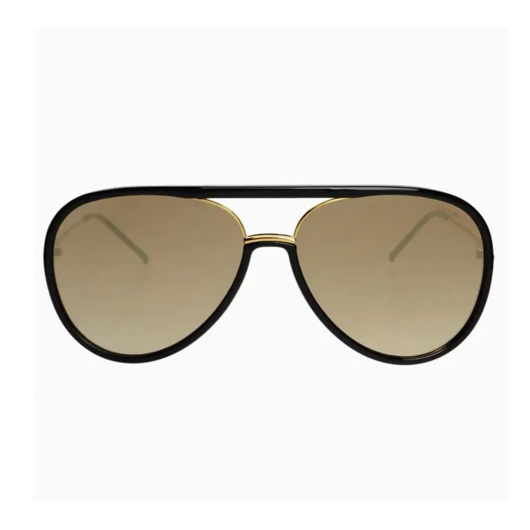 Shay Sunglasses ? Black/Gold Mirrored