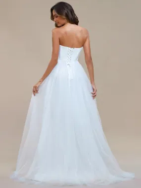 Simple Off Shoulder Mesh Wedding Dresses