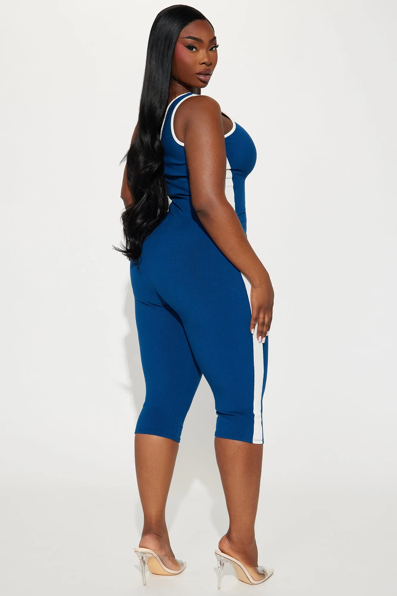 Steph Snatched Capri Jumpsuit - Navy/combo