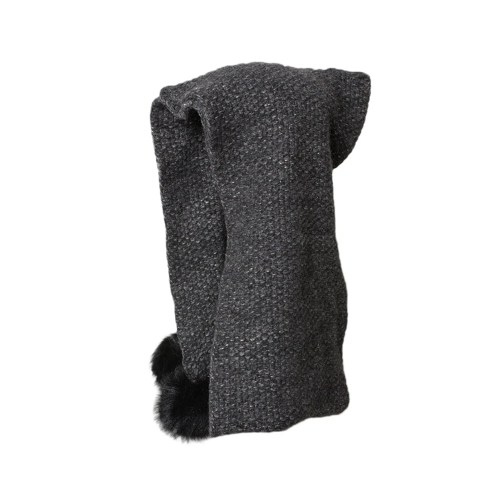 UGG Quatro Pom Cashmere Charcoal Heather Scarf - Women's